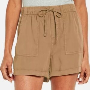 Gap Tencel Drawstring 4" Shorts - Size Large - Color Tannin (Tan/Light Brown)